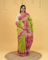 SC2894 - Raw Silk With Bandhini Design